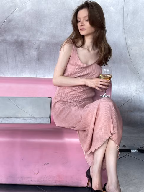 Vestido Midi Canelado
